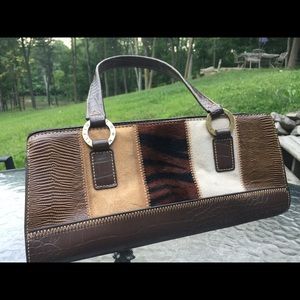 Tommy Hilfiger animal print handbag purse chestnut